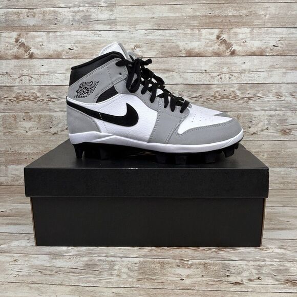 Air Jordan 1 Retro MCS Light Smoke Grey Size 8.5 Baseball Cleats AV5354-012 - Picture 2 of 13